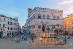 PERUGIA, ITALY - SEPTEMBER 11, 2018: View of the scenic main squ