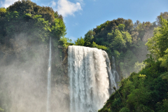 Marmore Falls is a man-made waterfall created by the ancient Rom